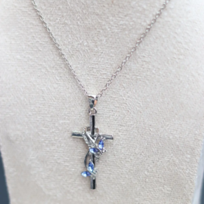 CROIX STRASS BLEUS 3