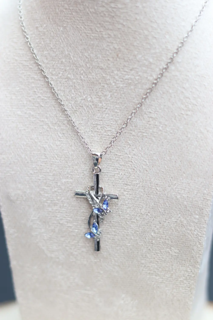 CROIX STRASS BLEUS 3