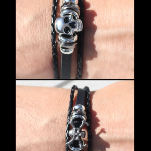 tete de mort brillante + 1 avec os