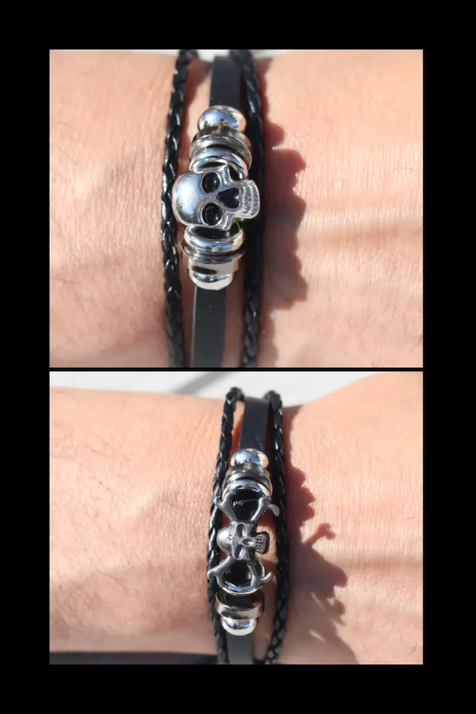 tete de mort brillante + 1 avec os