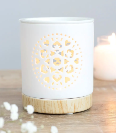 bruleur blanc et bois