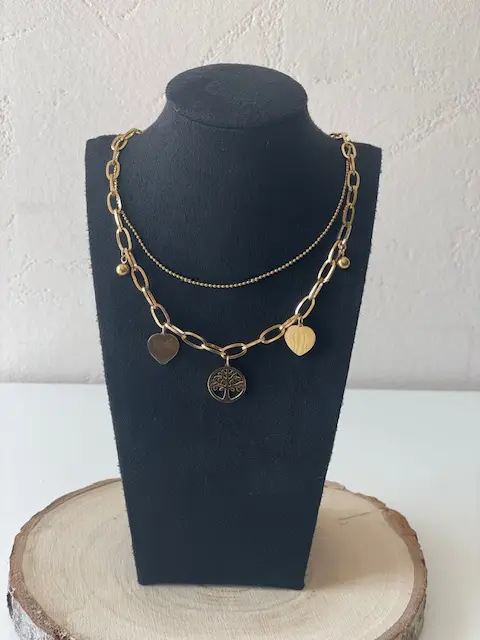 ARBRE DE VIE ET COEURS ACIER DORE ARBRE DE VIE ET COEURS ACIER DORE