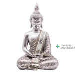 BOUDDHA RESINE GRIS ARGENT