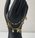 bracelet coeurs et noeuds doré