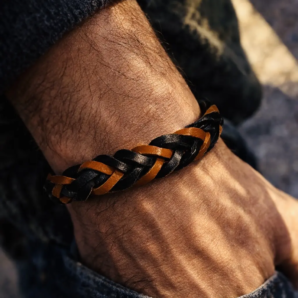 bracelet cuir tressé homme