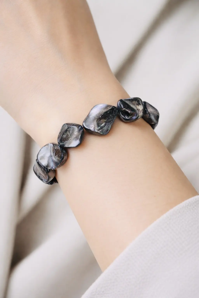 BRACELET NACRE BLEU GRIS