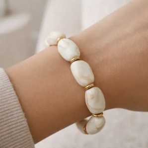 bracelet résine ecru 2