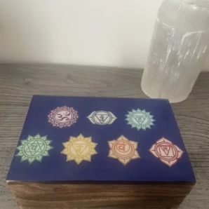 BOITE BLEUE CHAKRAS FACE