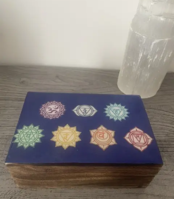 BOITE BLEUE CHAKRAS FACE